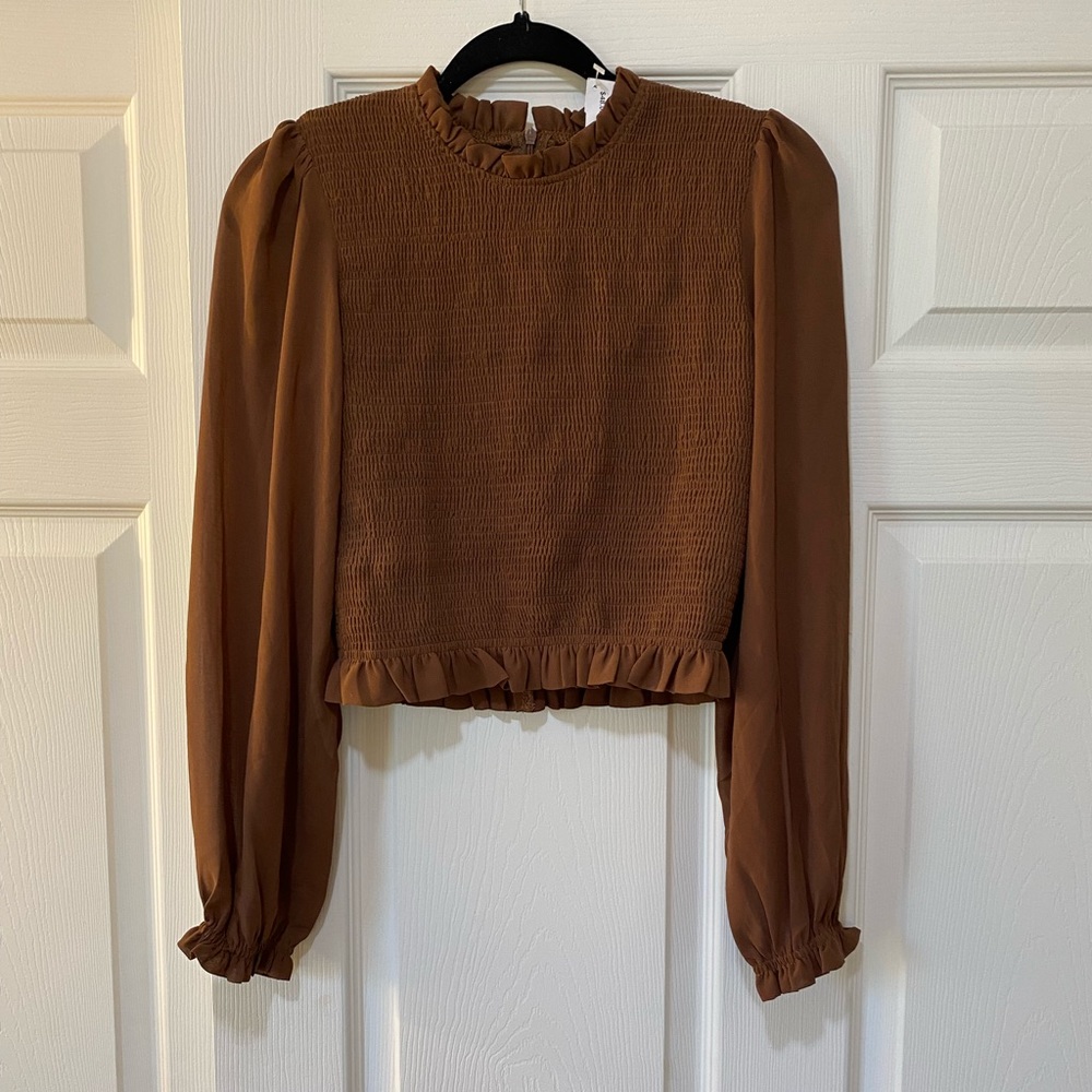 Miou Muse Brown Crop Top